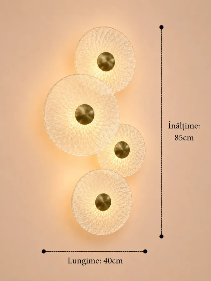 Issa-aplica led moderna din sticla lumina calda