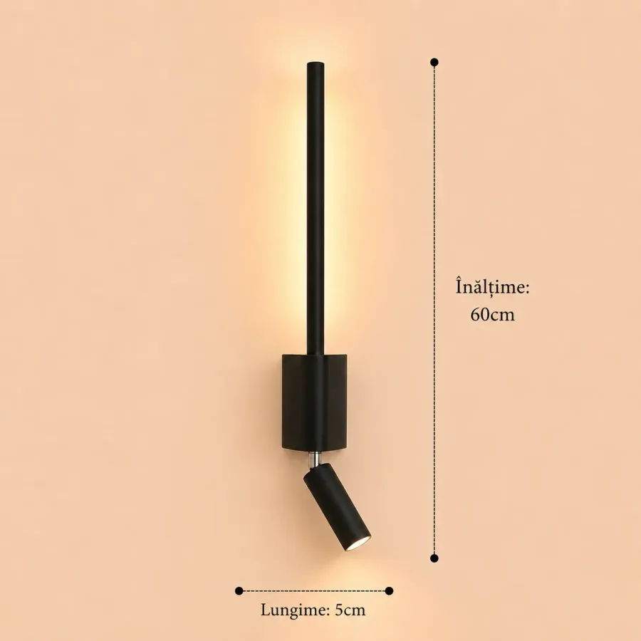 Reed-aplica led cu spot orientabil lumina calda