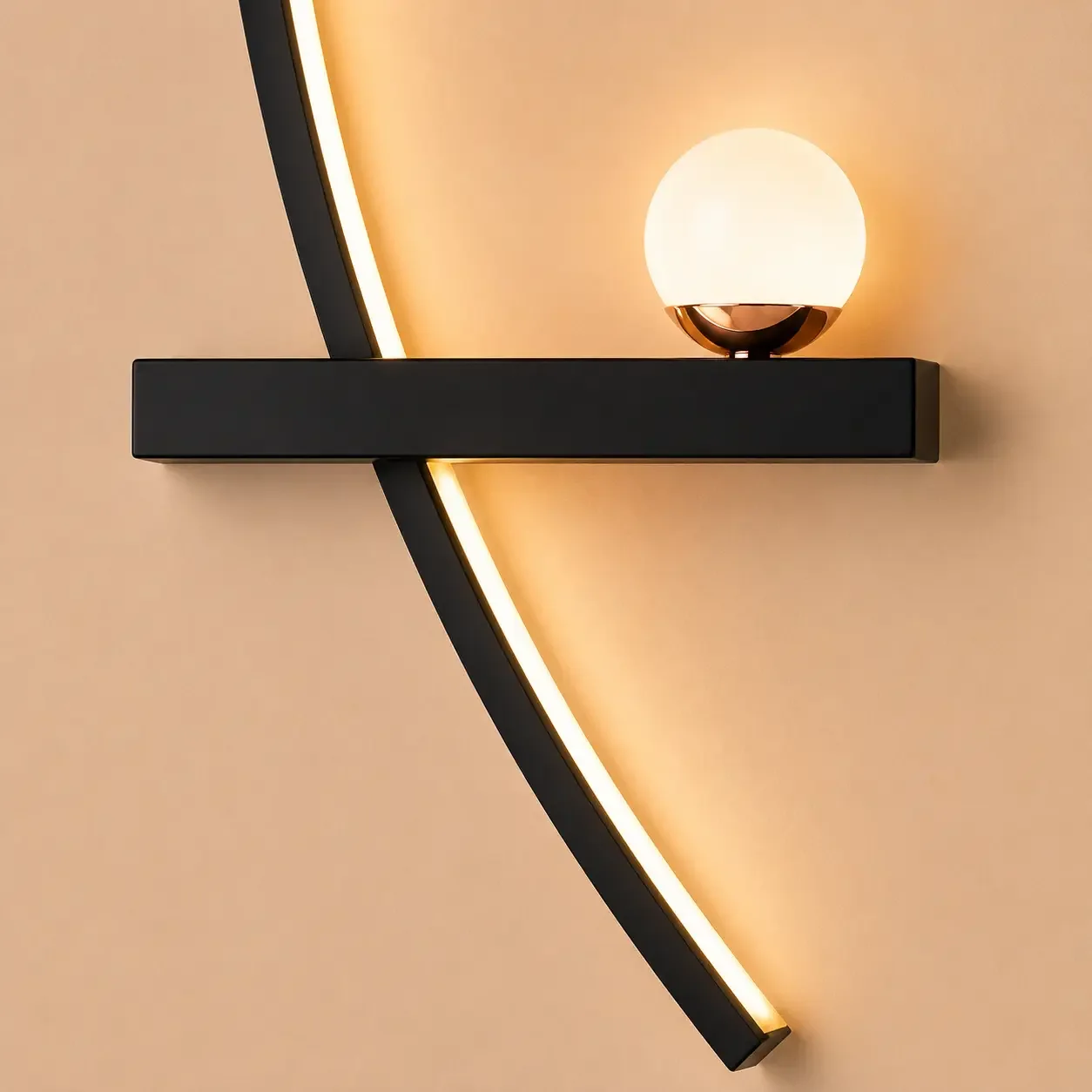 Ela-aplica led semiluna neagra