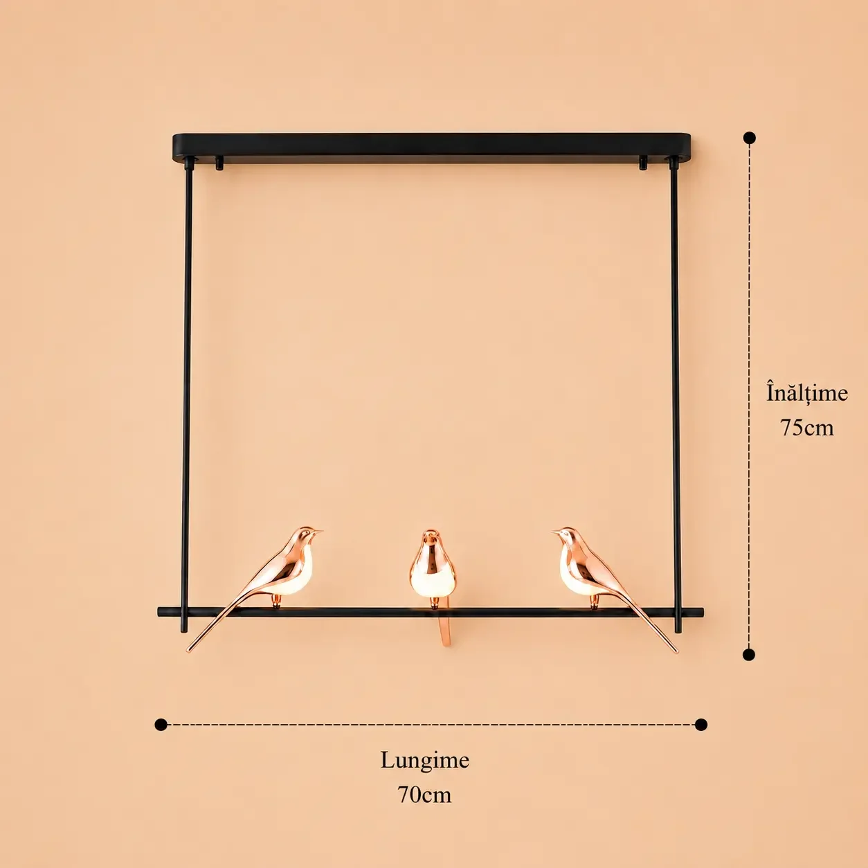 Bird-lustra led 3 pasari