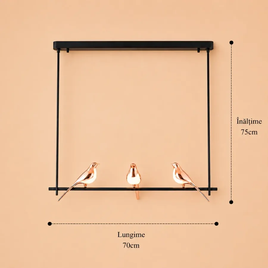 Bird-lustra led 3 pasari