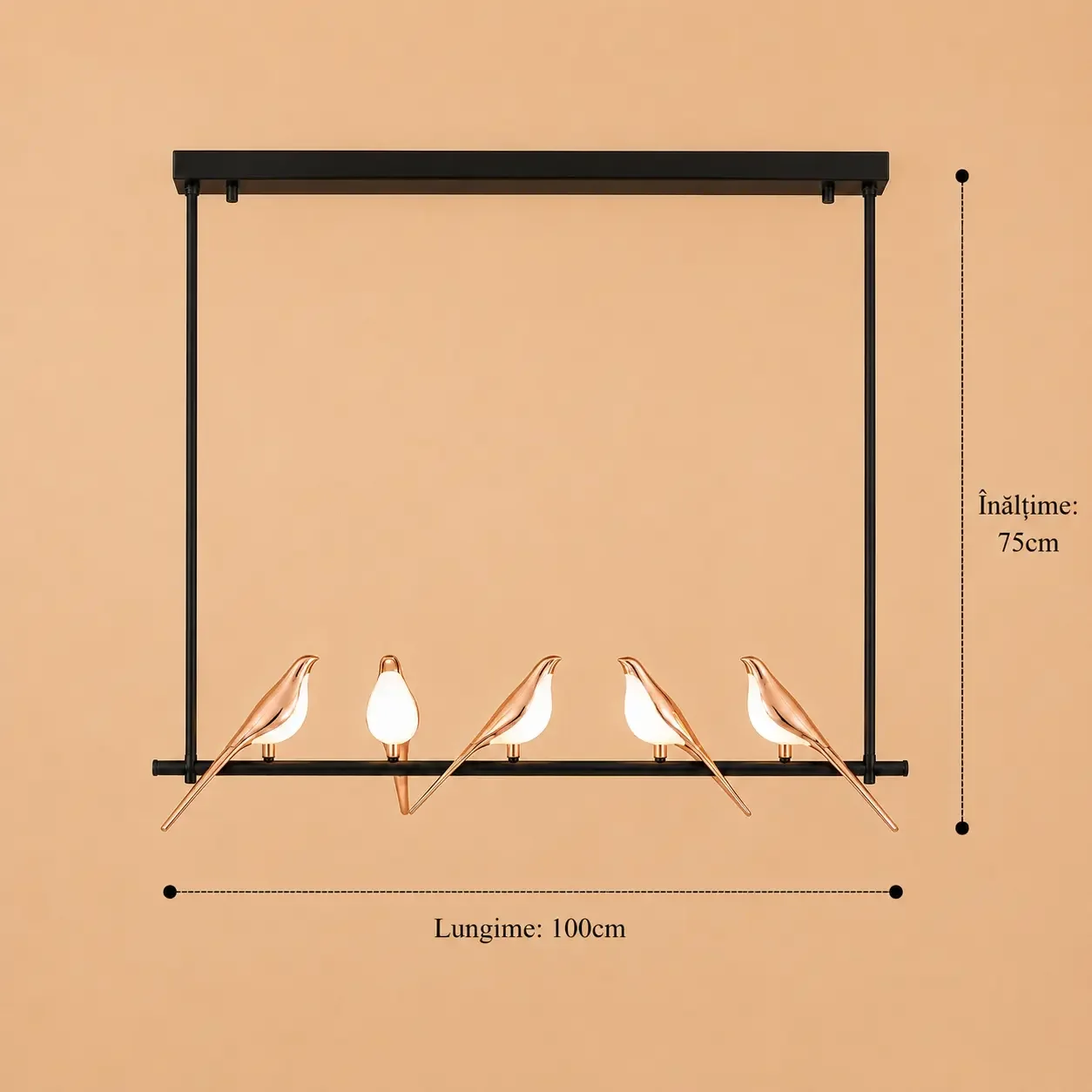 Bird-lustra led 5 pasari