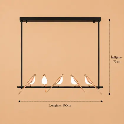 Bird-lustra led 5 pasari