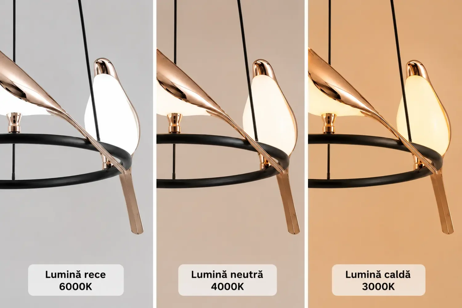 Bird-lustra led 6 pasari reglabila