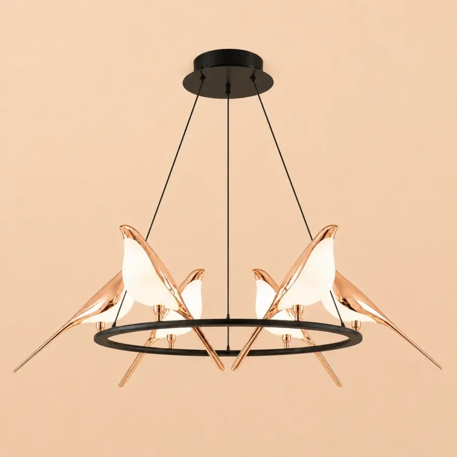Bird-lustra led 6 pasari reglabila