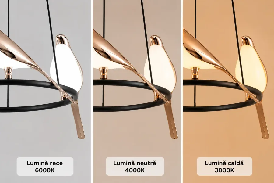 Bird-lustra led 6 pasari reglabila