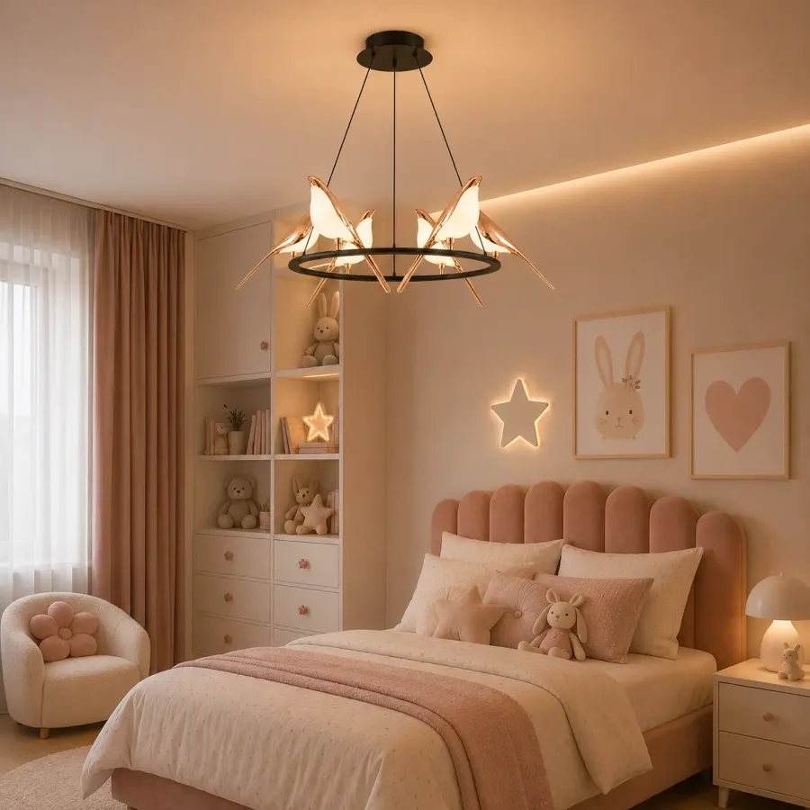 Bird-lustra led 6 pasari reglabila