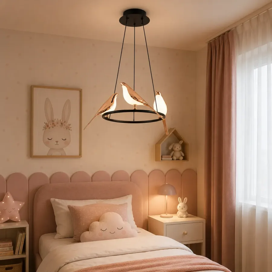 Bird-lustra led 3 pasari reglabila