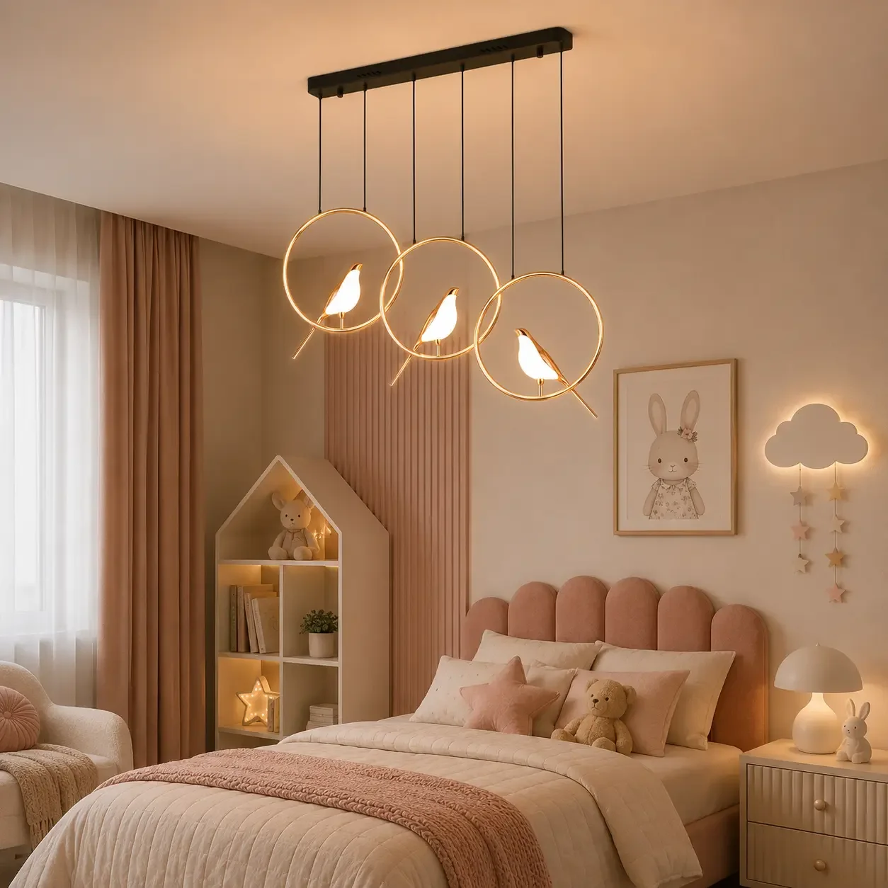 Bird-lustra led 3 pasari reglabila