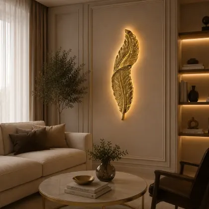 Avela-aplica led model frunza aurie