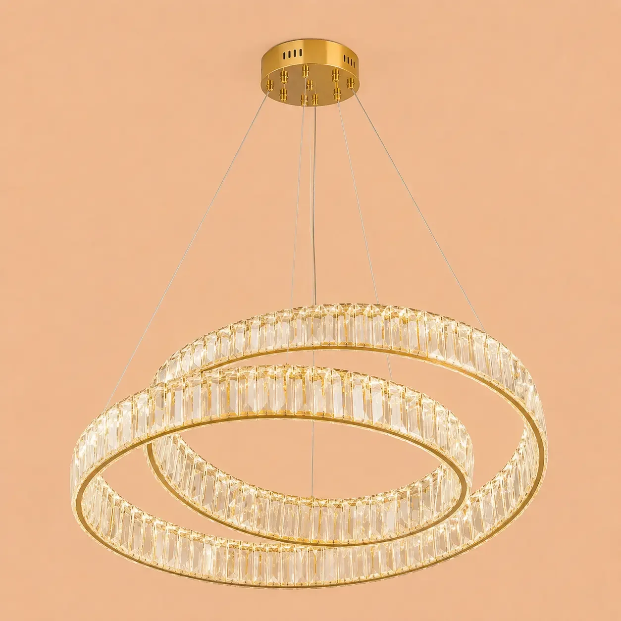 Arvia-lustra led luxury diam.60cm cu cristale si telecomanda