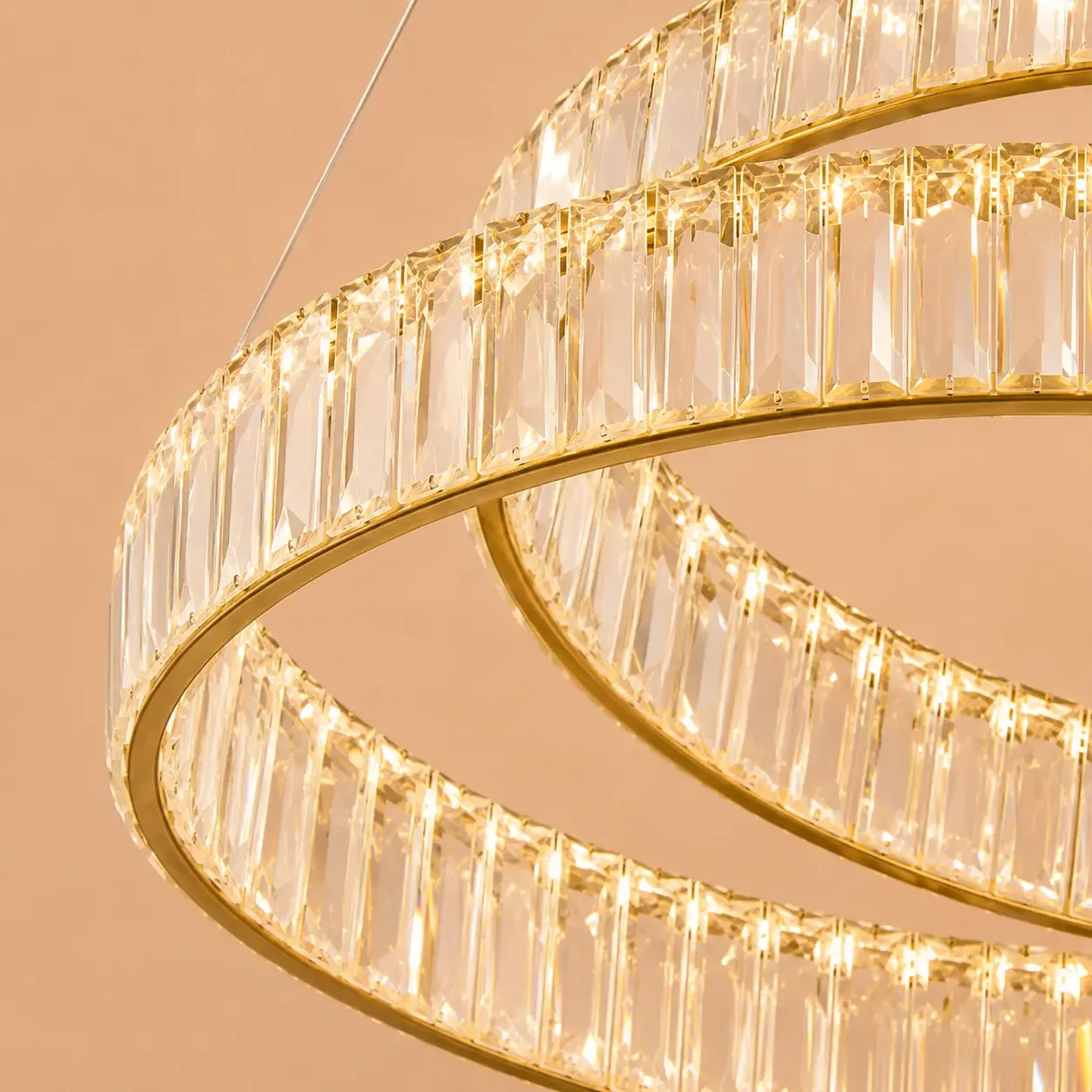Arvia-lustra led luxury diam.60cm cu cristale si telecomanda