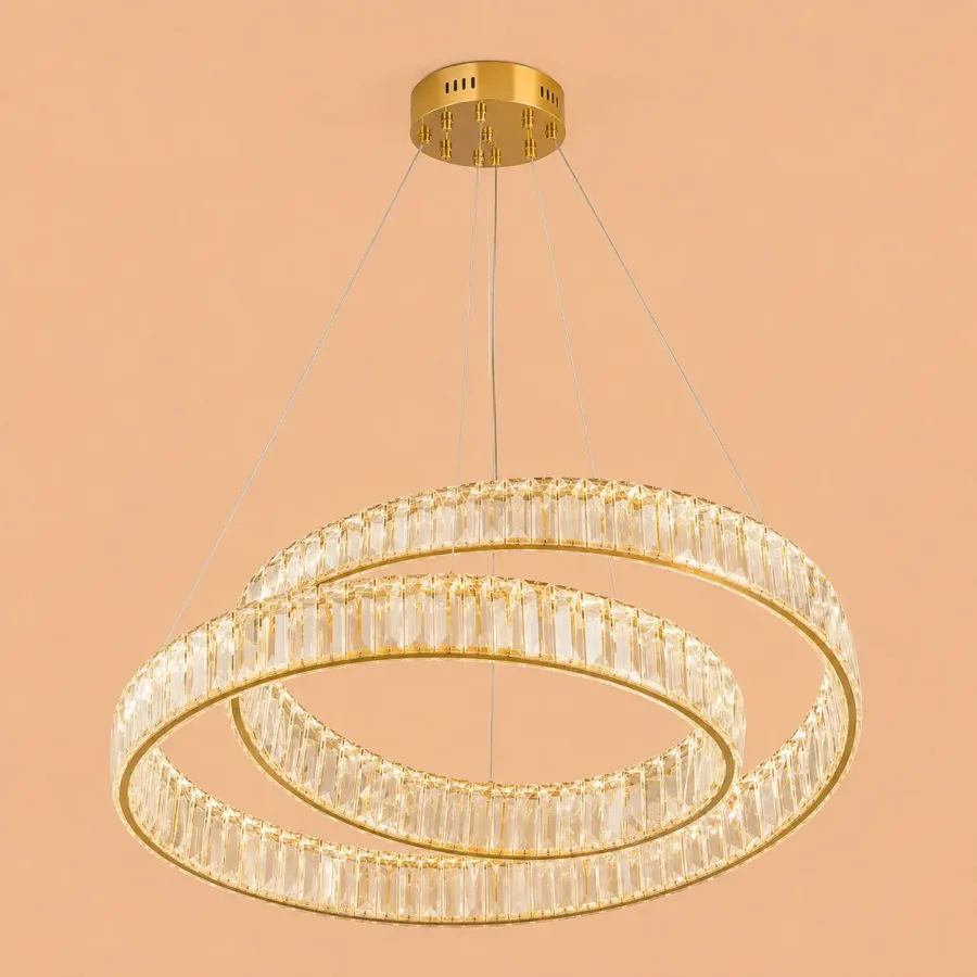 Arvia-lustra led luxury diam.60cm cu cristale si telecomanda
