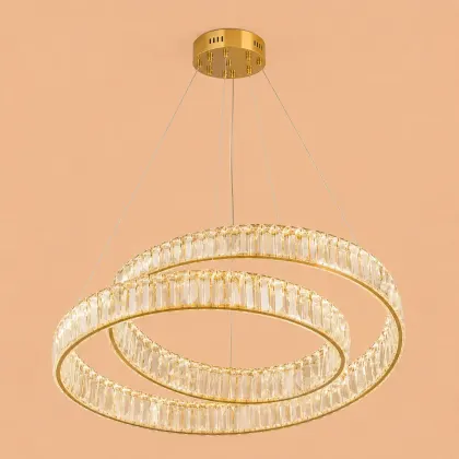 Arvia-lustra led luxury diam.60cm cu cristale si telecomanda