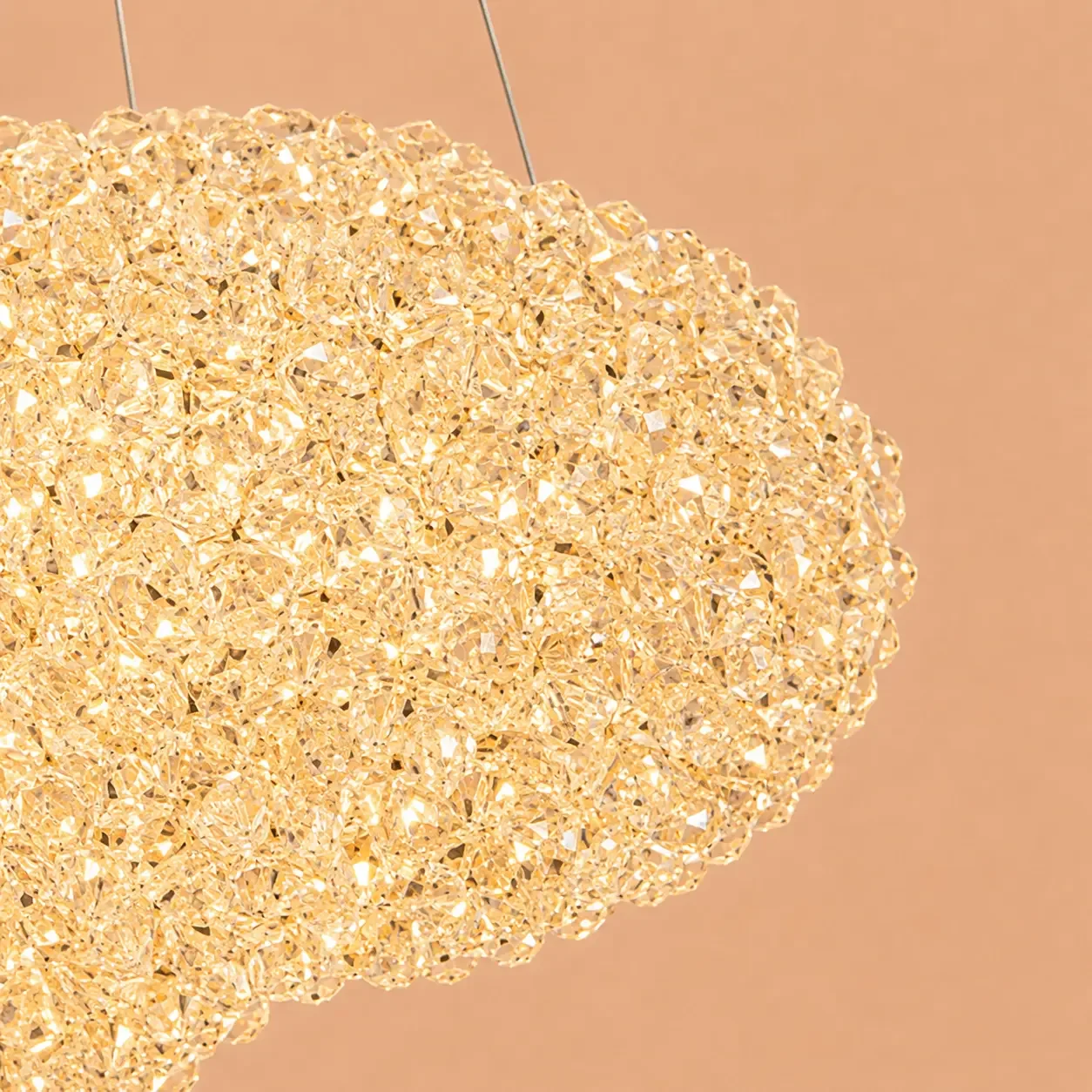 Celia-lustra led norisor aurie cu pietre de cristal