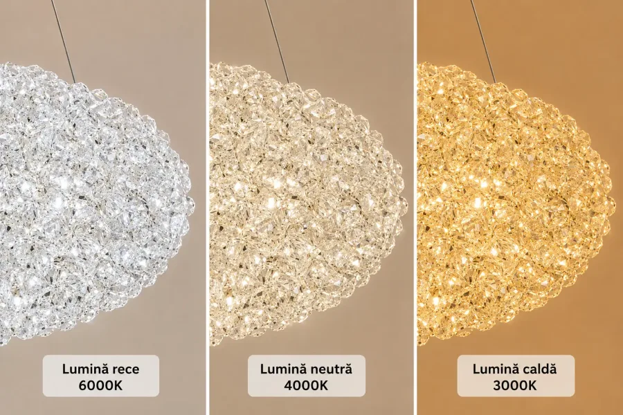 Celia-lustra led norisor aurie cu pietre de cristal