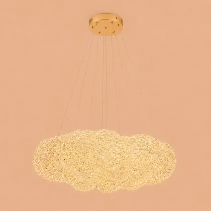 Celia-lustra led norisor aurie cu pietre de cristal