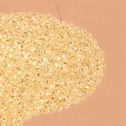 Celia-lustra led norisor aurie cu pietre de cristal