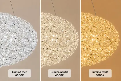 Celia-lustra led norisor aurie cu pietre de cristal