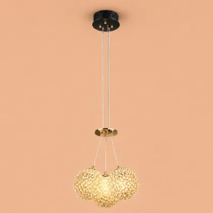 Celia-lustra led aurie cu 3 bile de cristal