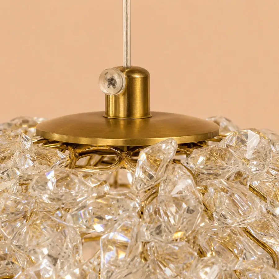 Celia-lustra led aurie cu 7 bile de cristal