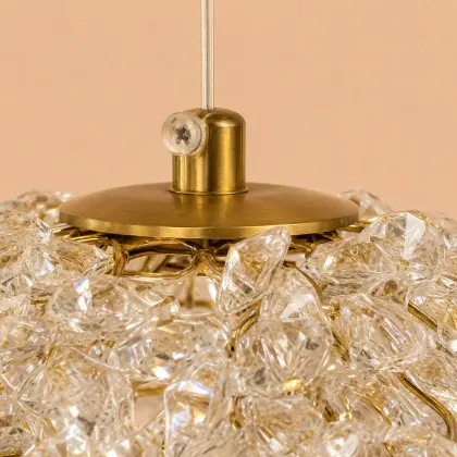 Celia-lustra led aurie cu 7 bile de cristal
