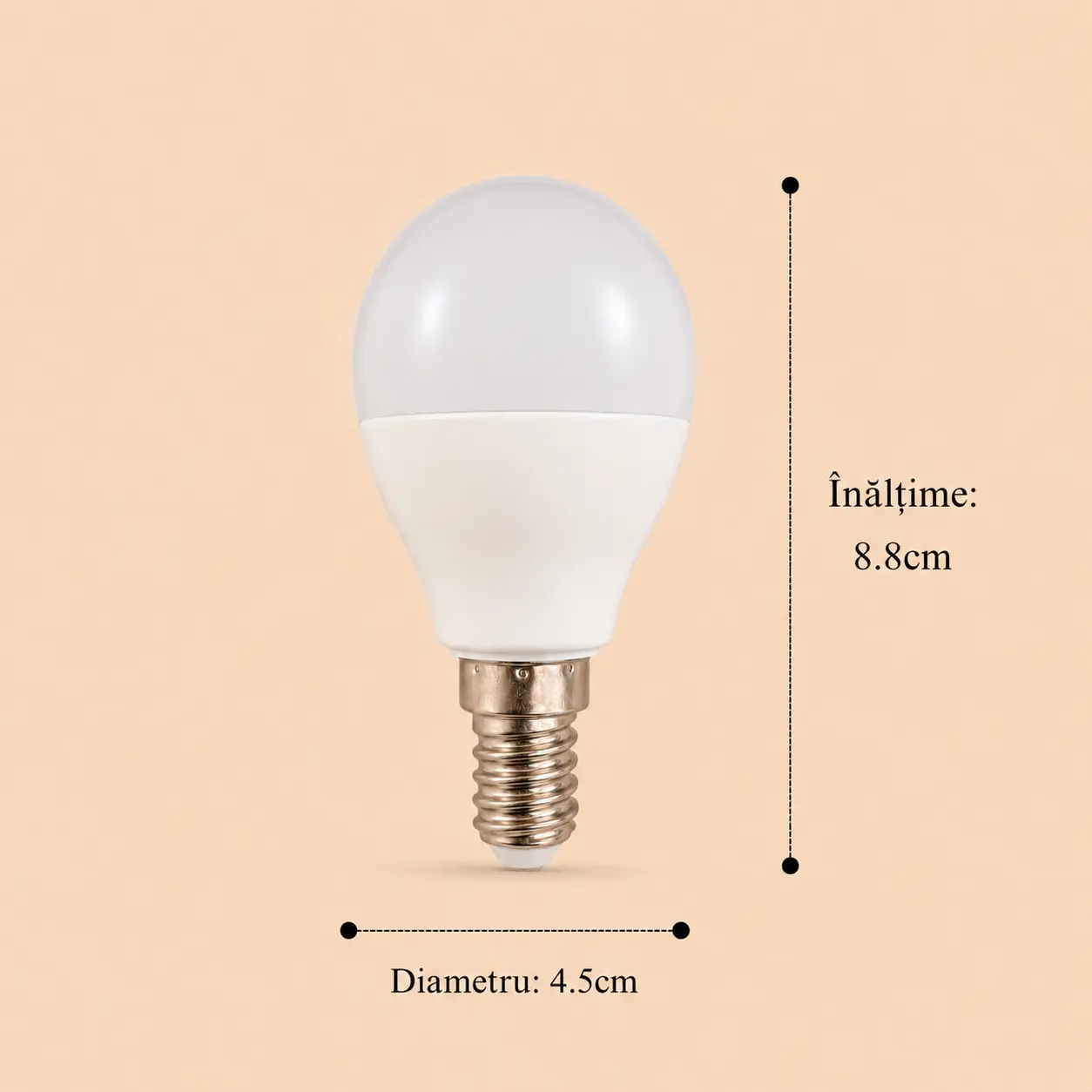 Bec Led Sferic 8W E14 model G45