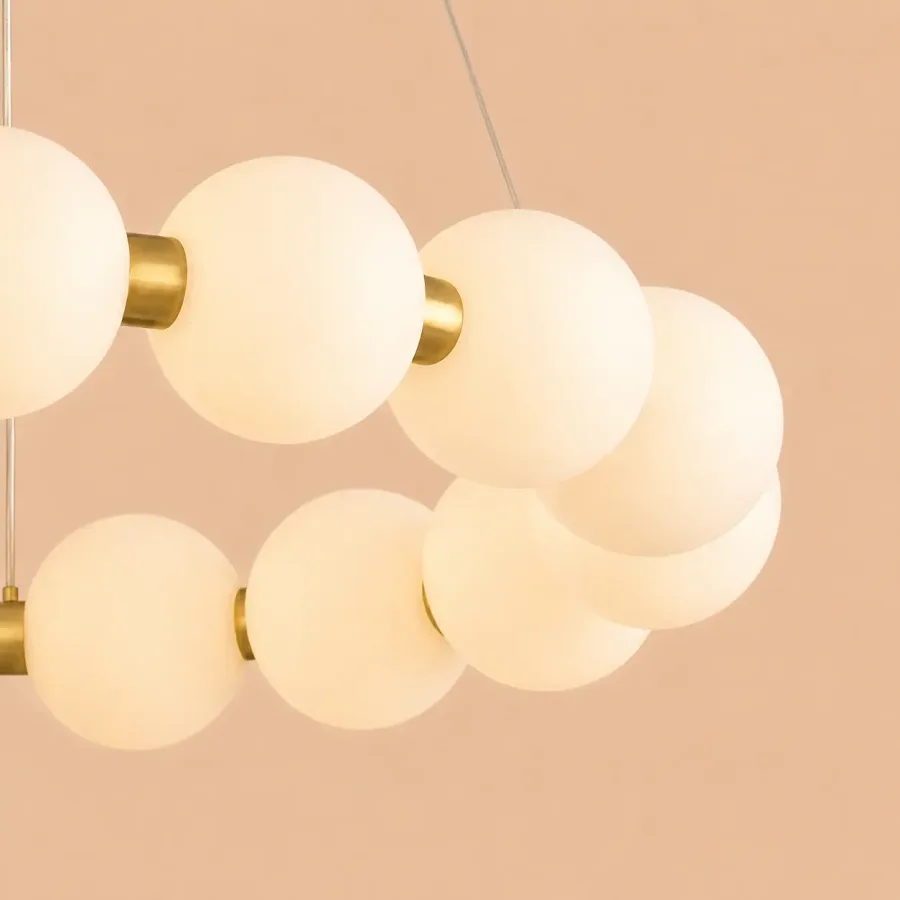 Aural-Lustra led cu globuri albe Diam.40cm