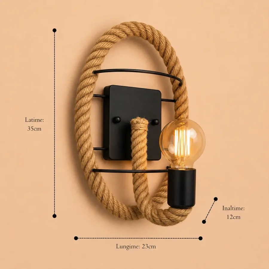 Brina-aplica rustica cu funie
