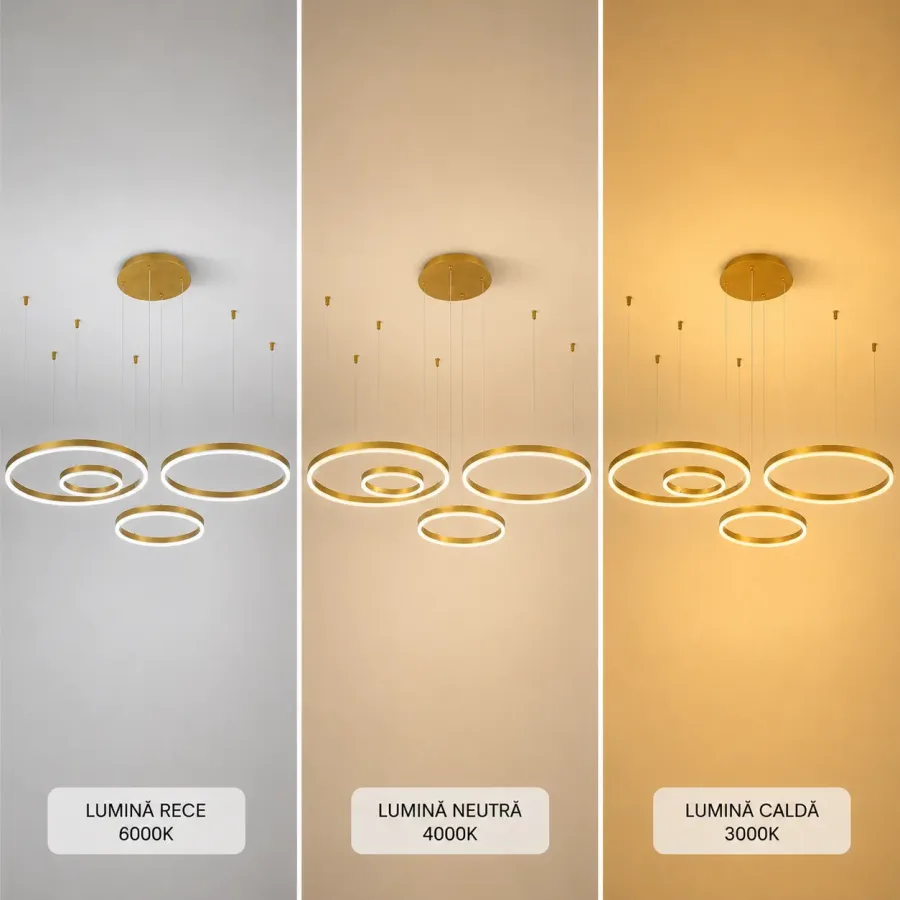 Vega-Lustra led minimalista cu cercuri reglabile
