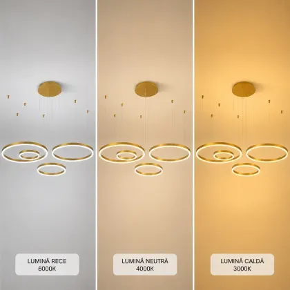 Vega-Lustra led minimalista cu cercuri reglabile