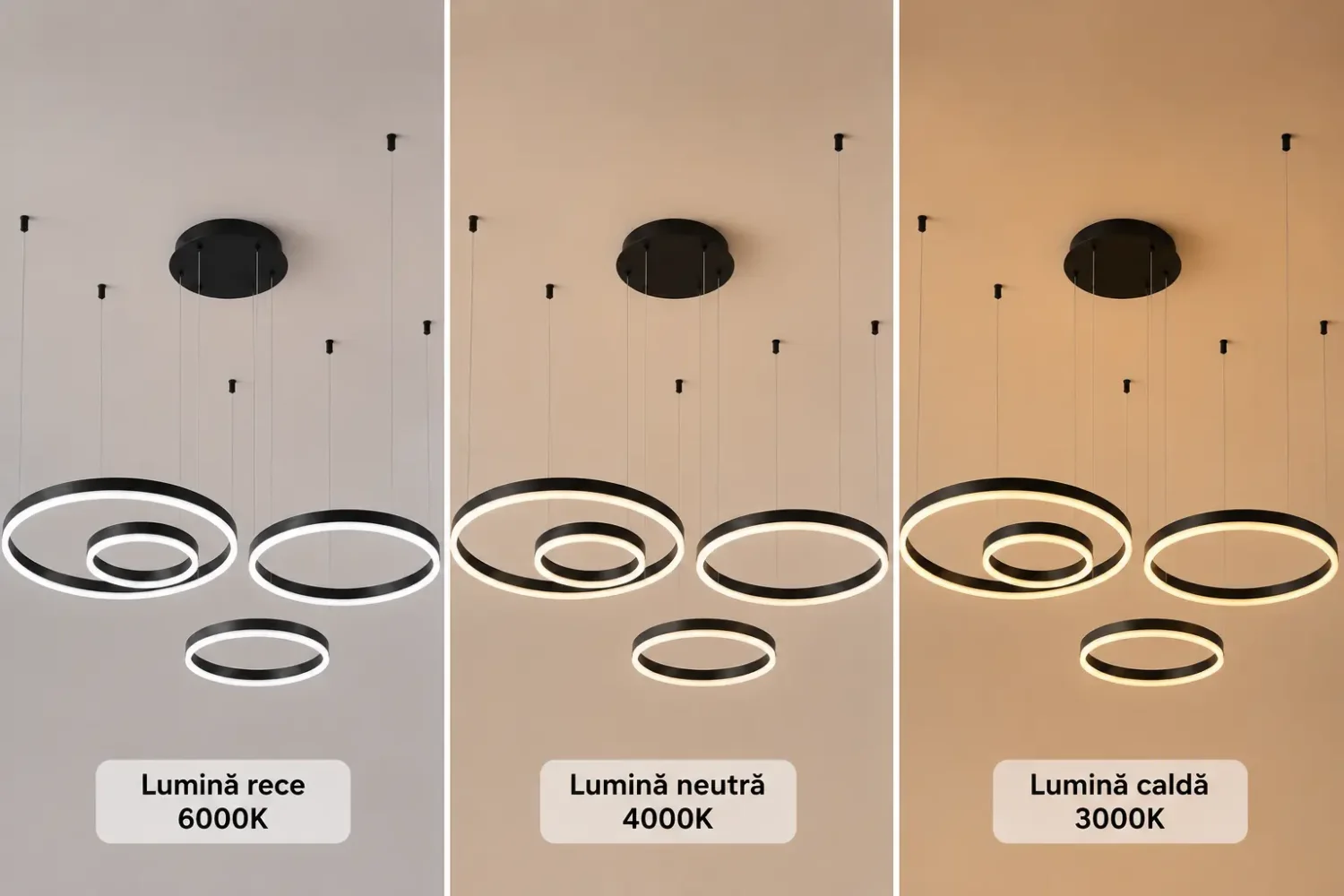 Vega-Lustra led minimalista cu cercuri reglabile