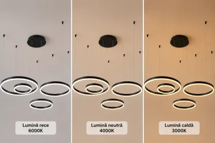 Vega-Lustra led minimalista cu cercuri reglabile