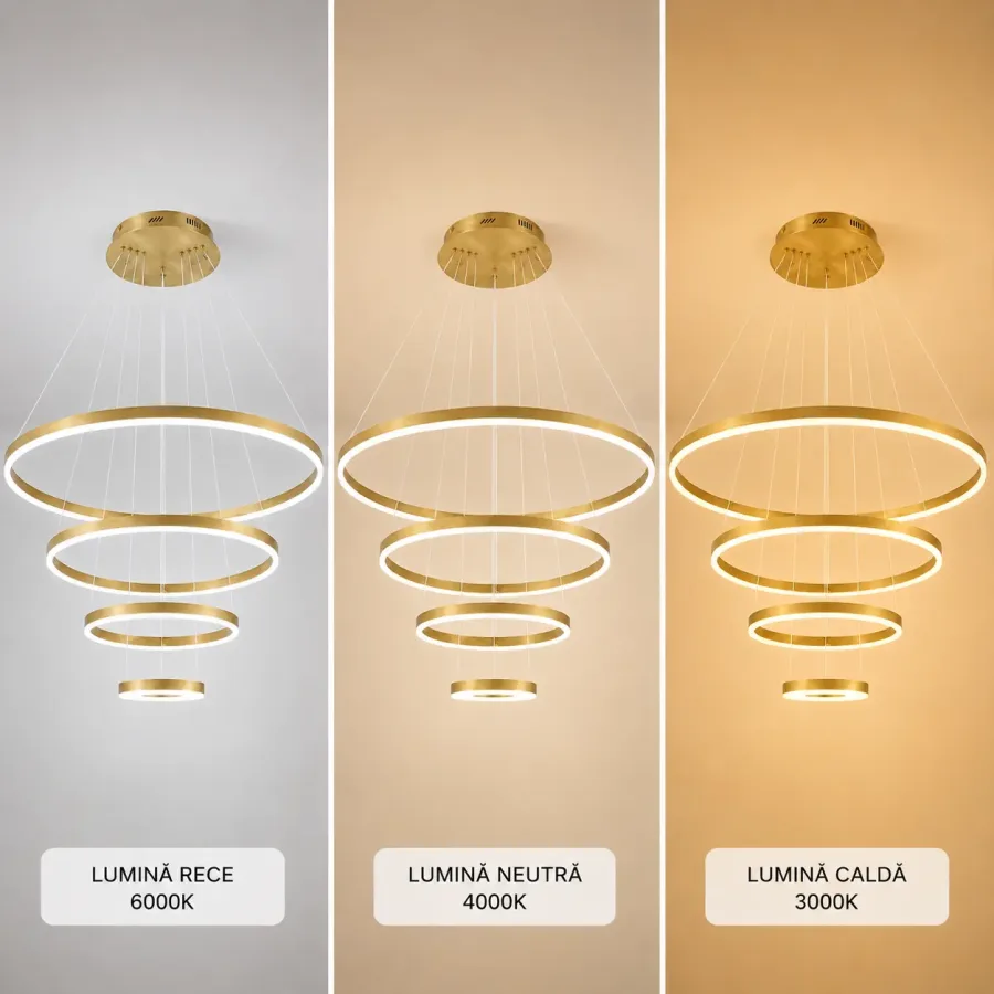 Vega-Lustra led minimalista cu cercuri reglabile