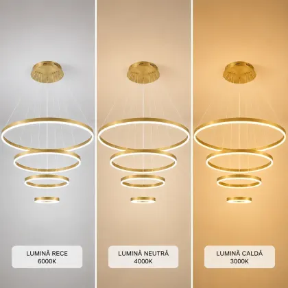 Vega-Lustra led minimalista cu cercuri reglabile