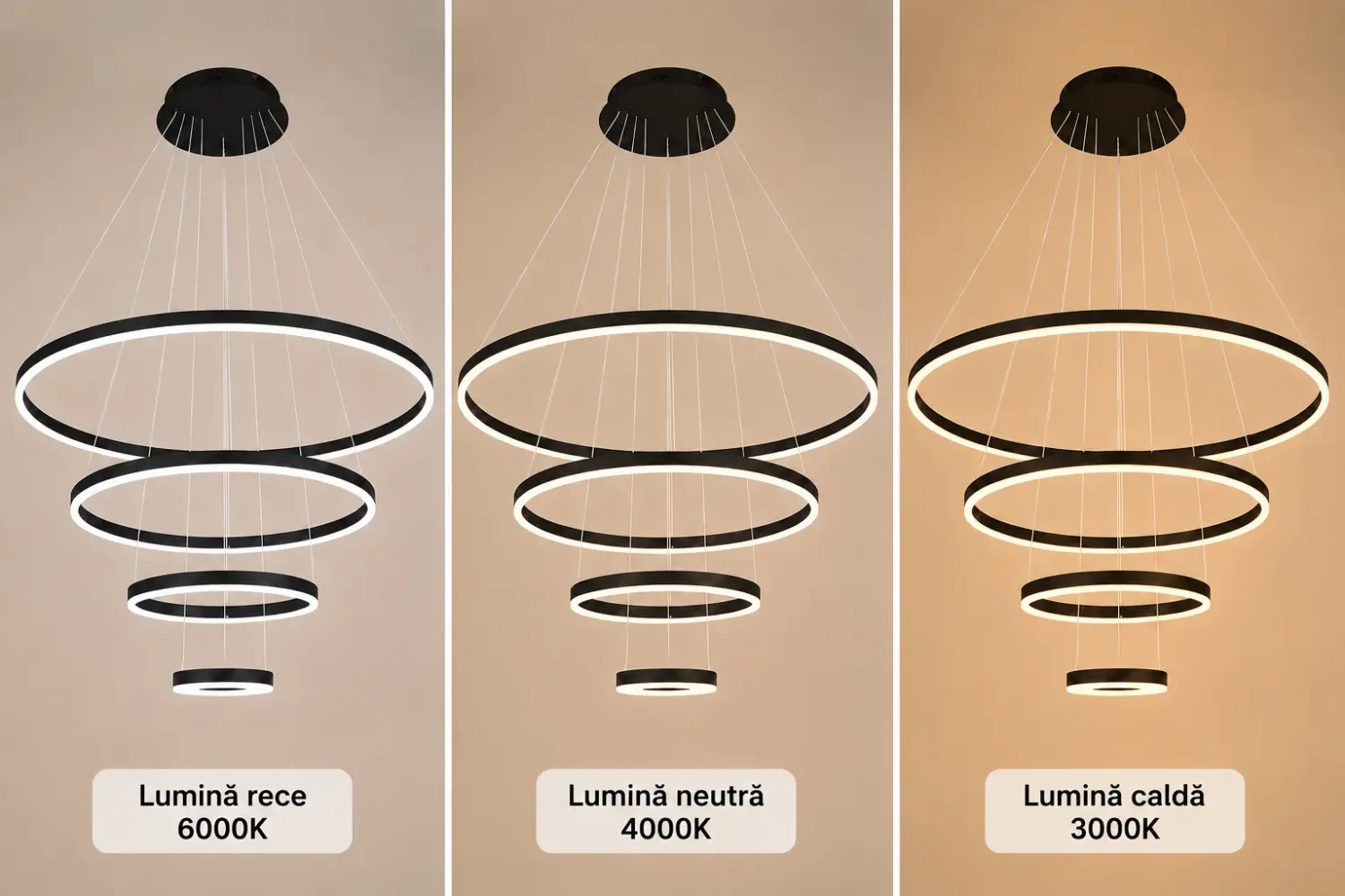 Vega-Lustra led minimalista cu cercuri reglabile
