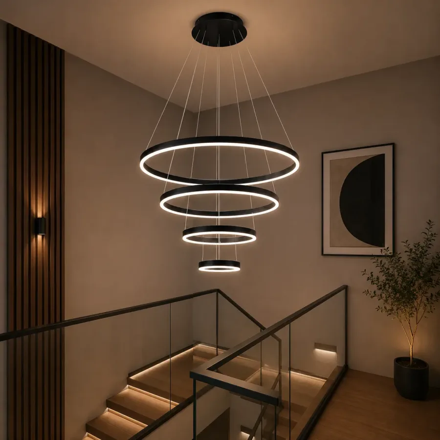 Vega-Lustra led minimalista cu cercuri reglabile