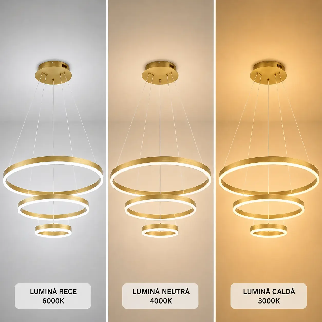 Vega-Lustra led minimalista cu cercuri reglabile