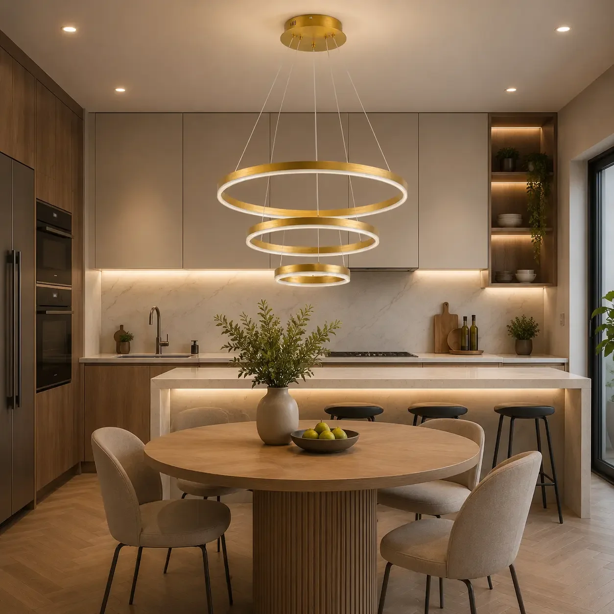 Vega-Lustra led minimalista cu cercuri reglabile