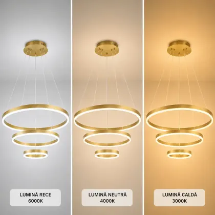 Vega-Lustra led minimalista cu cercuri reglabile
