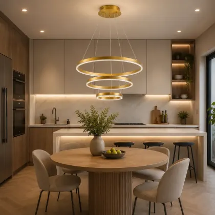 Vega-Lustra led minimalista cu cercuri reglabile