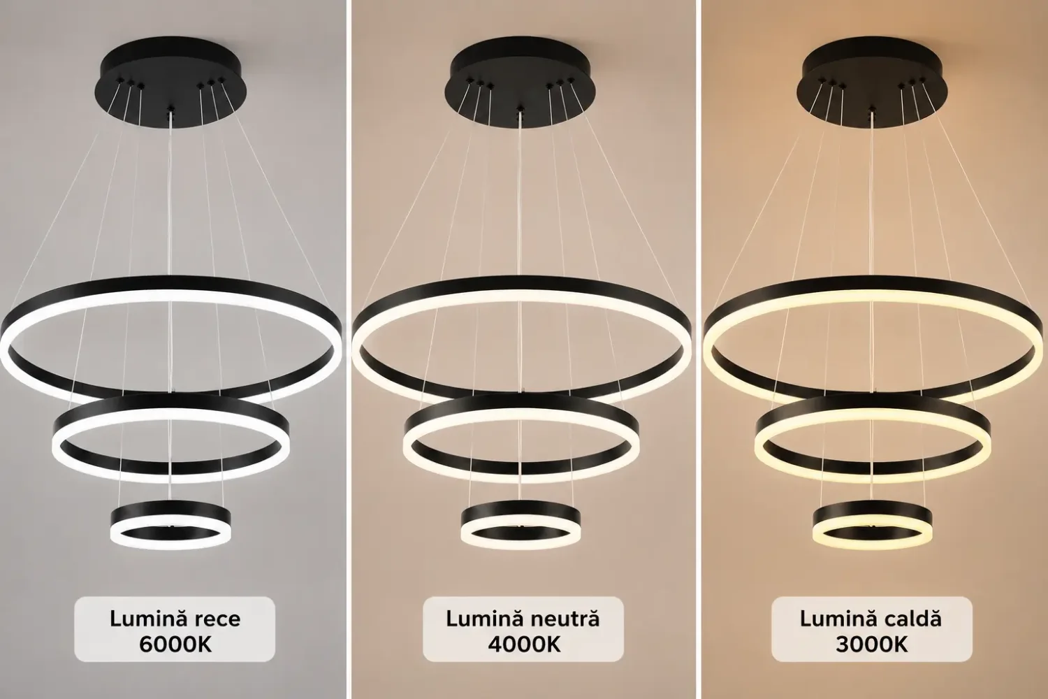 Vega-Lustra led minimalista cu cercuri reglabile