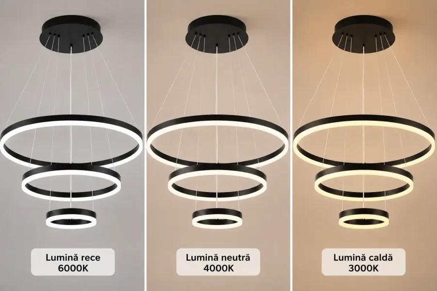 Vega-Lustra led minimalista cu cercuri reglabile