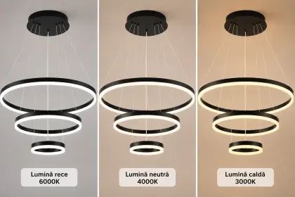 Vega-Lustra led minimalista cu cercuri reglabile