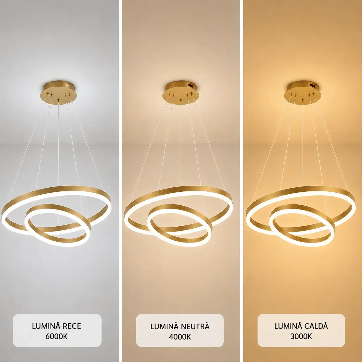 Vega-Lustra led minimalista cu cercuri reglabile
