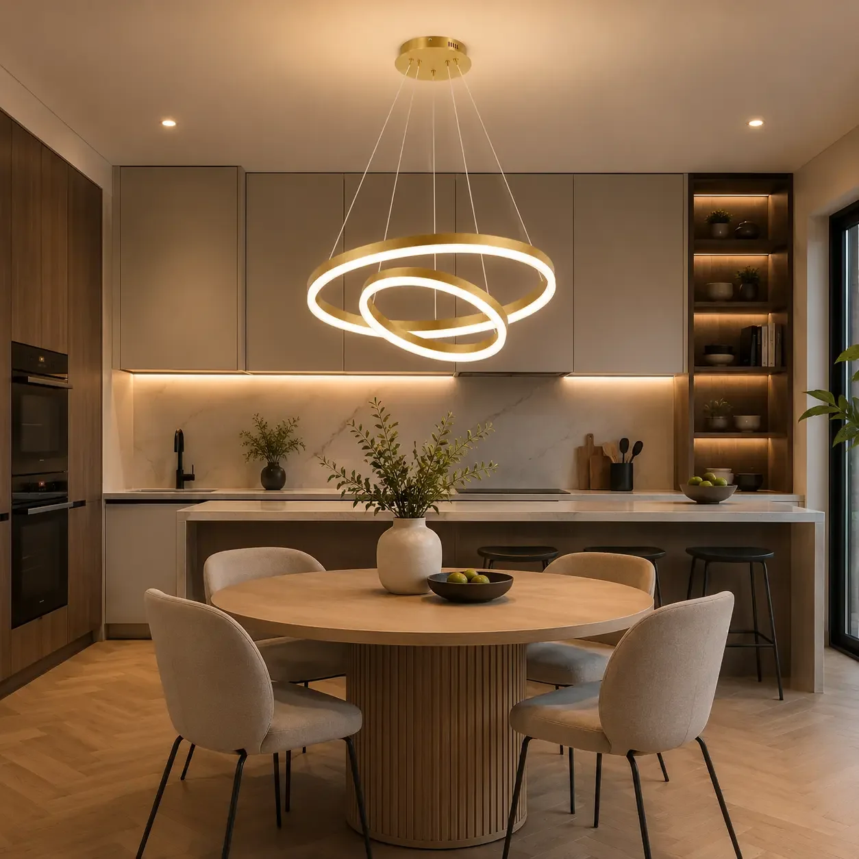 Vega-Lustra led minimalista cu cercuri reglabile