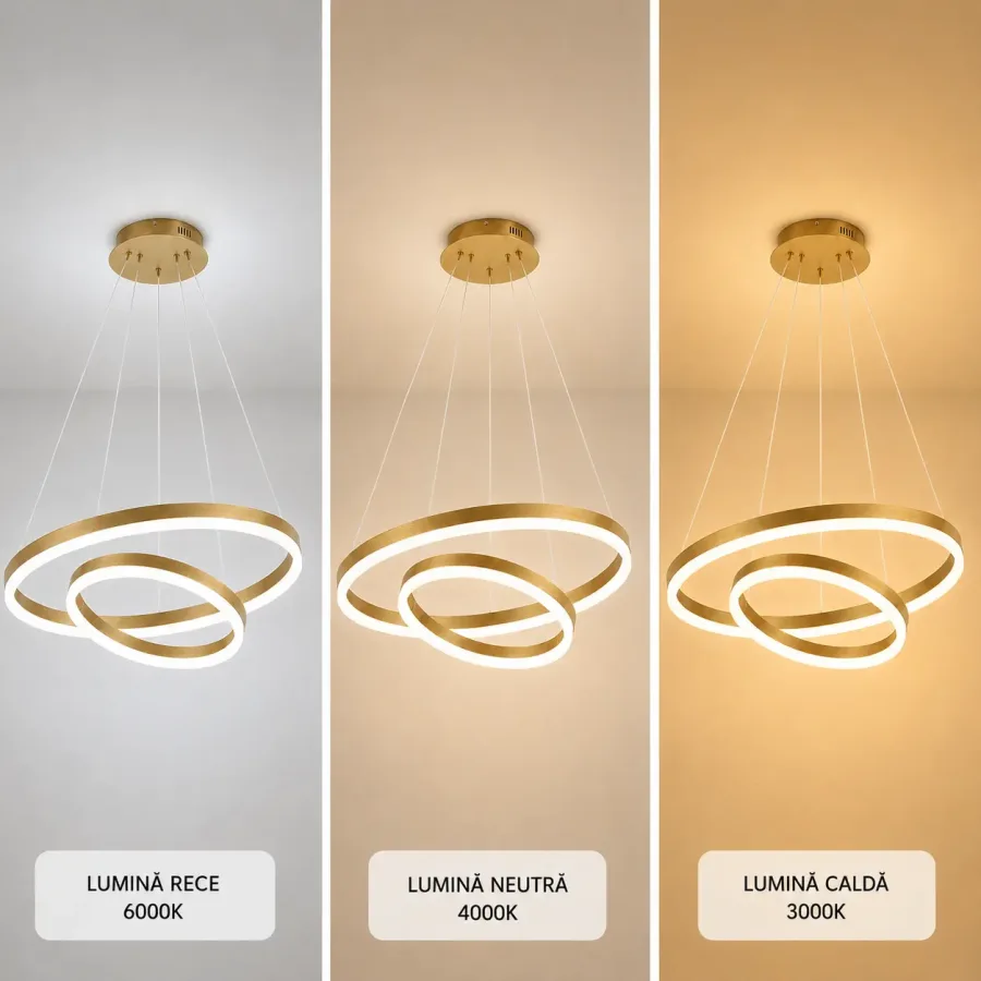 Vega-Lustra led minimalista cu cercuri reglabile