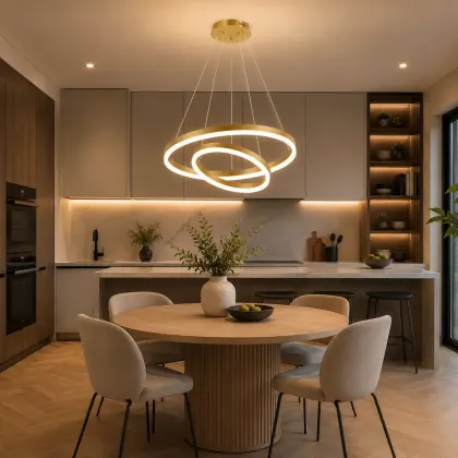 Vega-Lustra led minimalista cu cercuri reglabile