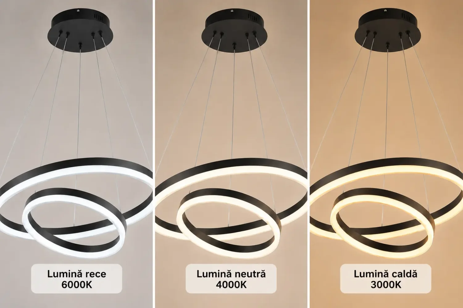 Vega-Lustra led minimalista cu cercuri reglabile