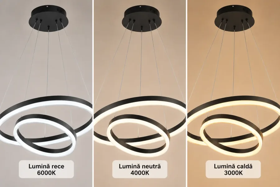 Vega-Lustra led minimalista cu cercuri reglabile